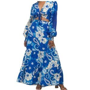 House f arlow 960 lue ream loral inen lend  iece kirt et